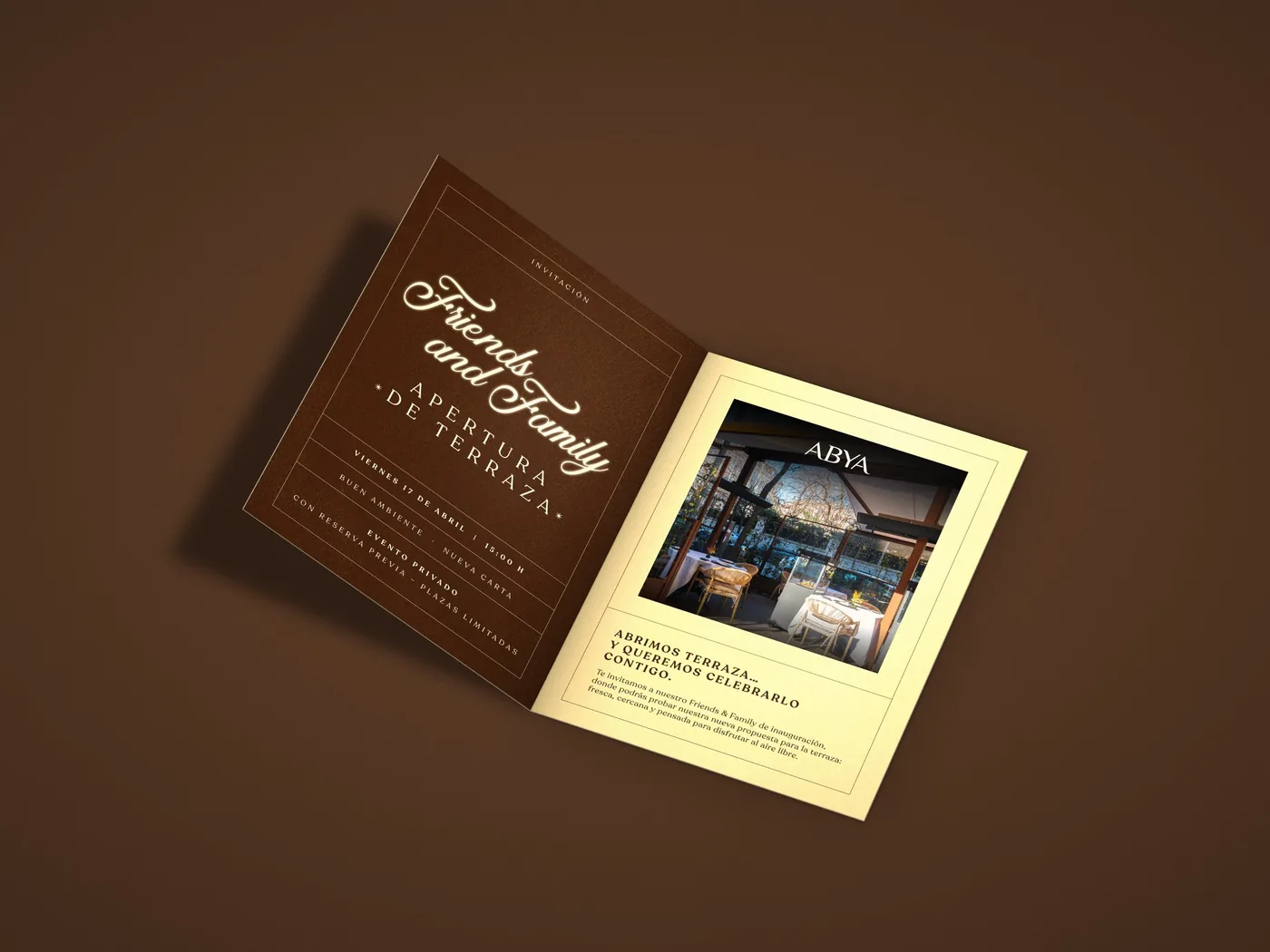 Invitación abierta del Friends and Family de apertura de la terraza de Abya